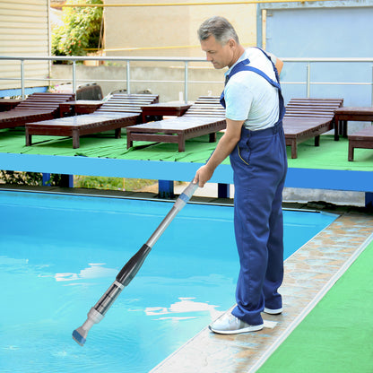 Outsunny Limpador Elétrico para Piscinas de Alumínio Aspirador de Piscina Manual com Escova e Poste Telescópico de 3 Sessões Ø6x162 cm Multicor