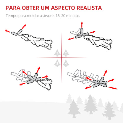 Árvore de Natal Artificial 150cm com 416 Ramos e Suporte de Metal Árvore de Natal para Decoração de Interior Sala de Estar Festas Ø75x150 cm Verde