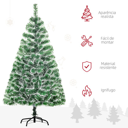 Árvore de Natal Artificial 150cm com 416 Ramos e Suporte de Metal Árvore de Natal para Decoração de Interior Sala de Estar Festas Ø75x150 cm Verde