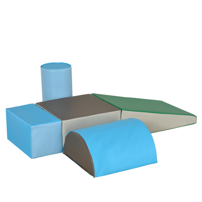 HOMCOM Conjunto de 5 Blocos de Psicomotricidade para Crianças Blocos de Construção Figuras de Construção Brinquedo de Aprendizagem para Escalar Gatear Multicor