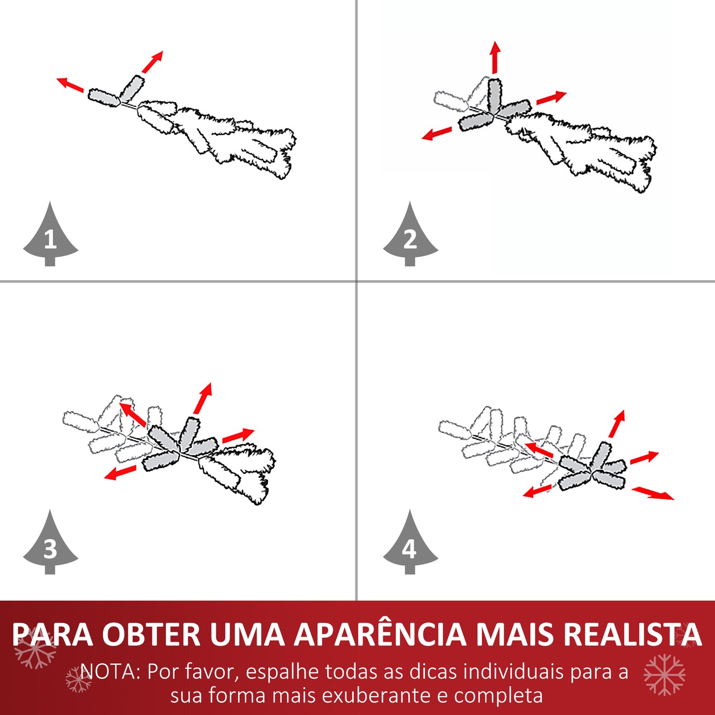 HOMCOM Árvore de Natal Artificial 180cm Ignífugo com 624 Ramos 48 Decorações Folhas de PVC e Suporte Metálico Decoração de Natal para Interior Verde