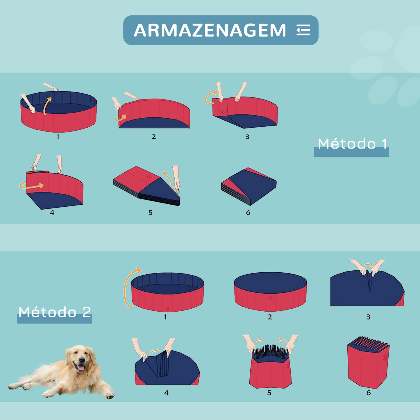 PawHut Banheira dobrável para cães piscina para animais de estimação Gatos PVC antiderrapante, resistente ao desgaste, adequada para interiores e exteriores Ø140x30cm Vermelho