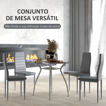 Conjunto de Refeição Phaia - 4 Cadeiras e 1 Mesa - Design Moderno