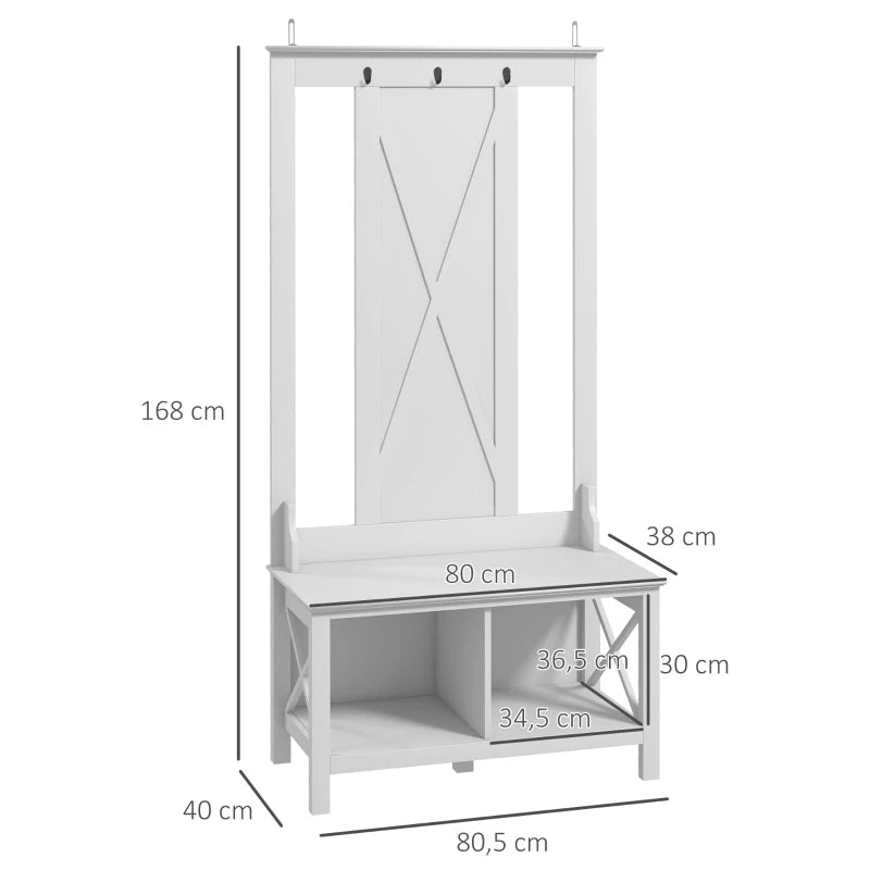 Conjunto de Entrada Glace com Cabide, Banco e Sapateira - Design Moderno