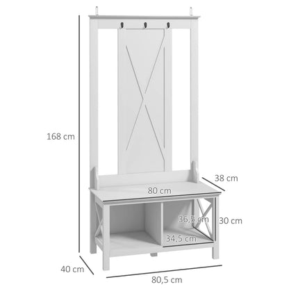 Conjunto de Entrada Glace com Cabide, Banco e Sapateira - Design Moderno