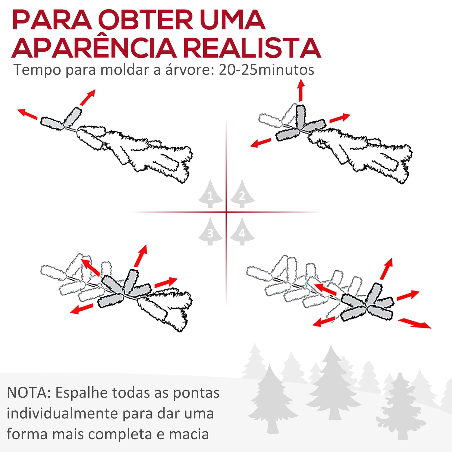 Árvore de Natal Artificial 210cm com Neve Ignífugo com 490 Ramos Folhas de PVC Base Dobrável e Suporte Metálico Decoração de Natal para Interiores Verde