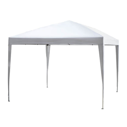 Outsunny Tenda Dobrável 2,95x2,95 cm com Bolsa de Transporte Altura Ajustável Anti-UV e Impermeável para Terraço Pátio e Praia Branco Prateado