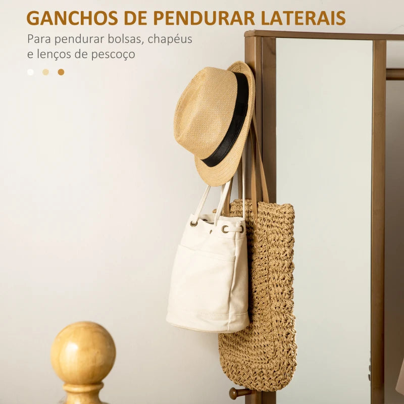 Conjunto de Entrada Savanna com Espelho e Arrumação em Bambu - Design Natura