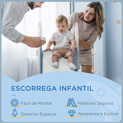 AIYPLAY Escorregador para Crianças de 18-36 Meses com 3 Degraus Antiderrapantes Carga Máxima 30 kg para Interior Casa 157x46,5x80 cm Azul