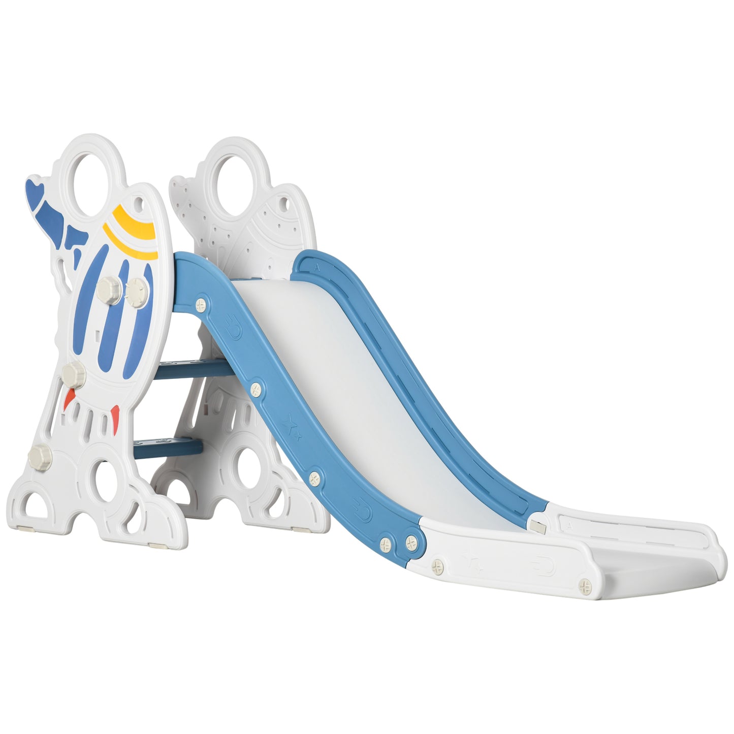 AIYPLAY Escorregador para Crianças de 18-36 Meses com 3 Degraus Antiderrapantes Carga Máxima 30 kg para Interior Casa 157x46,5x80 cm Azul