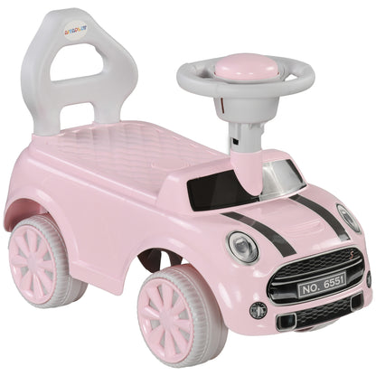 AIYAPLAY Carro Andador para Bebés de 18-36 Meses Carro Andador com Volante Buzina e Sistema Anti-Tombo Carga 25 kg 53x25x35 cm Rosa