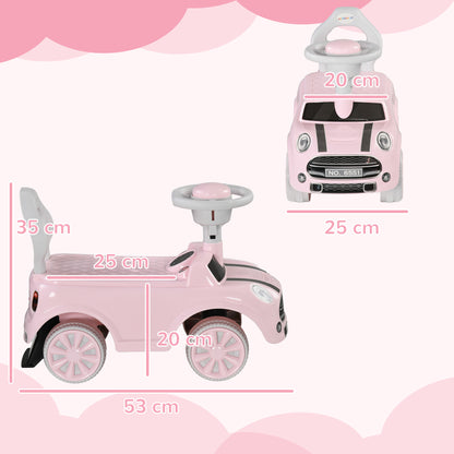 AIYAPLAY Carro Andador para Bebés de 18-36 Meses Carro Andador com Volante Buzina e Sistema Anti-Tombo Carga 25 kg 53x25x35 cm Rosa