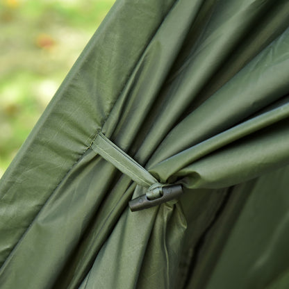 Outsunny Cama Dupla de Campismo Dobrável com Tenda 2 em 1 Cama de Campismo Elevada com Colchão Inflável e Bolsa de Transporte Tecido Oxford Aço 193x145x180cm Verde