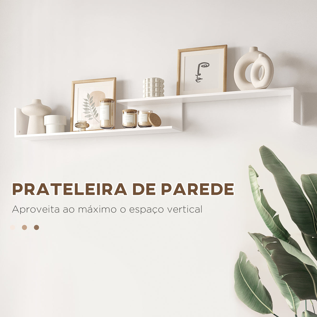 Móvel de TV Moderno Móvel de Sala de Estar para Televisores 153,6x25x42 cm e Prateleira de Parede 150x14,5x16,3 cm Branco e Marrom