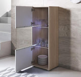 Vitrine Lukis de 128cm - Carvalho/Branco - Design Moderno