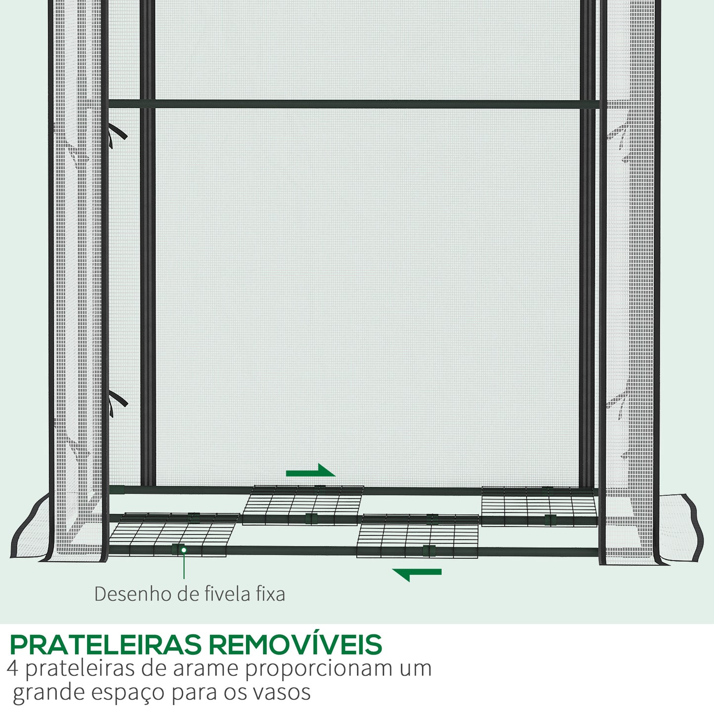 Outsunny Estufa de Jardim Estufa com Porta Enrolável 8 Orifícios de Ventilação e Estrutura de Metal para Cultivo de Plantas 100x80x150cm Branco