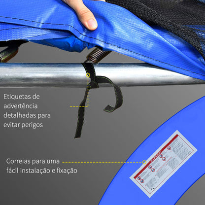 HOMCOM Cobertura de Proteção Ø244 cm de Borda de Trampolim Espuma de Proteção para Trampolim para Exterior Azul