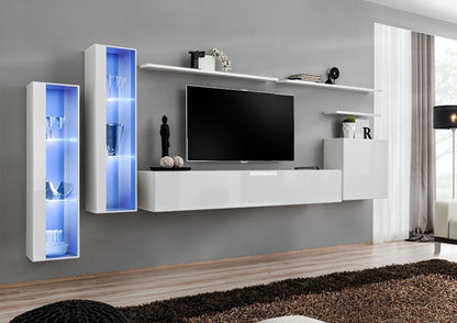 Mueble colgante modelo Baza LD 30x120 en color blanco con LED