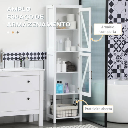 Armário Alto Farm com 2 Portas de Vidro - Design Minimalista