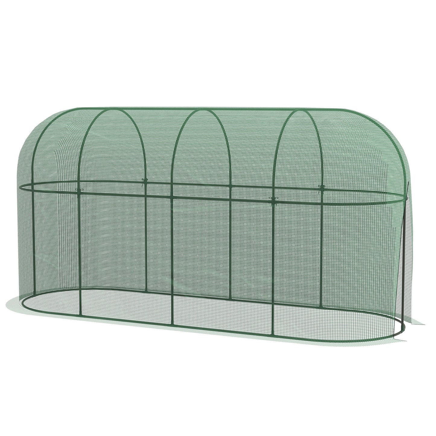 Outsunny Estufa de Jardim Estufa para Plantas Estufa de Exterior com Porta com Fecho de Correr e Estrutura de Aço para Jardim, Terraço e Pátio 300x100x150 cm Verde