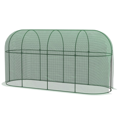 Outsunny Estufa de Jardim Estufa para Plantas Estufa de Exterior com Porta com Fecho de Correr e Estrutura de Aço para Jardim, Terraço e Pátio 300x100x150 cm Verde