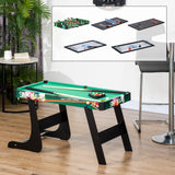 HOMCOM Mesa Multi Jogos para Crianças acima de 7 Anos Mesa de Jogos 6 em 1 Dobrável Bilhar Matraquilho Ping Pong Lançamento de Anéis Hóquei no Gelo e Air Hóquei 118x104x71cm Multicor