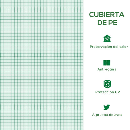 Outsunny Cobertura de Estufa tipo Túnel 247x200x200cm Cobertura de Substituição para Estufa de Polietileno com 4 Janelas e Porta Enrolável Proteção de Plantas para Jardim Verde