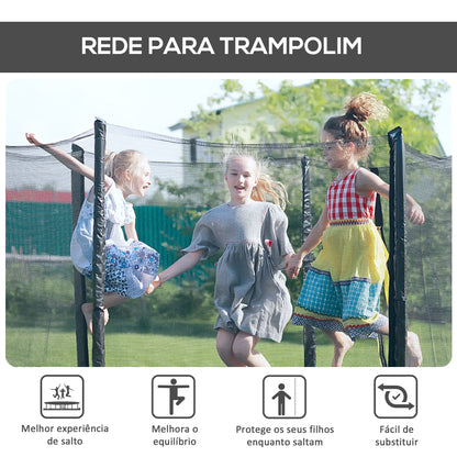 HOMCOM Rede de Segurança para Trampolim Rede de Substituição para Trampolins Ø244x180 cm Preto