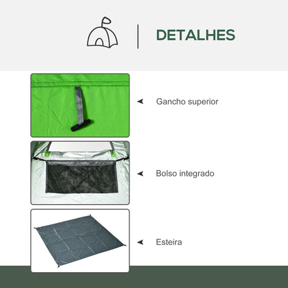 Outsunny Tenda de Duche Tenda de Privacidade Portátil com 1 Gancho Bolso Bolsa de Transporte e UV20+ para Duche Trocador Sanita 126x124x189 cm Verde