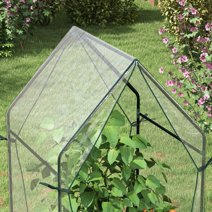 Outsunny Estufa de Jardim Estufa de Varanda com 2 Portas com Fecho de Correr Anti UV para Cultivo de Plantas Flores Verduras 90x90x145 cm Transparente