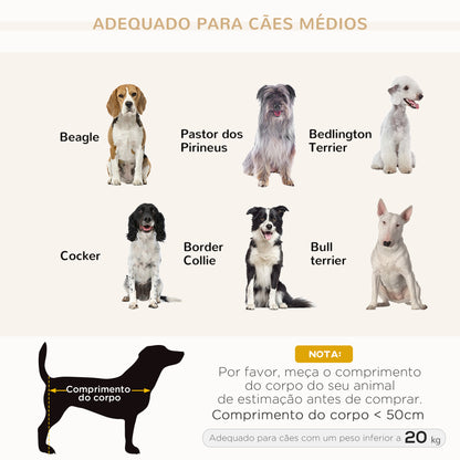 PawHut Sofá para Cães Médios Cama Elevada para Cães com Pernas de Madeira Cama para Animais de Estimação Capacidade 20 kg 82x54x36 cm Cinzento