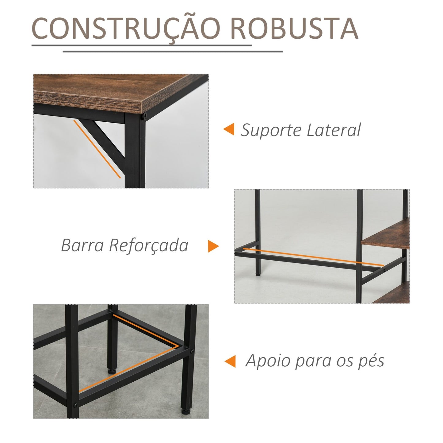 Conjunto de Mesa de Bar e 2 Cadeiras Party - Design Rústico - Leva-Me Contigo - Móveis & Decoração