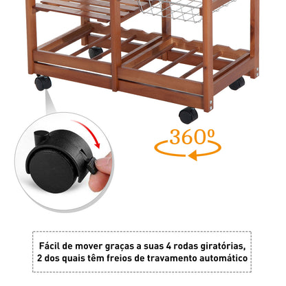 Carrinho de Cozinha Azel - Design Contemporâneo - Leva-Me Contigo - Móveis & Decoração