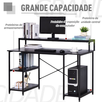 Secretária Izo - Preto - Design Industrial - Leva-Me Contigo - Móveis & Decoração