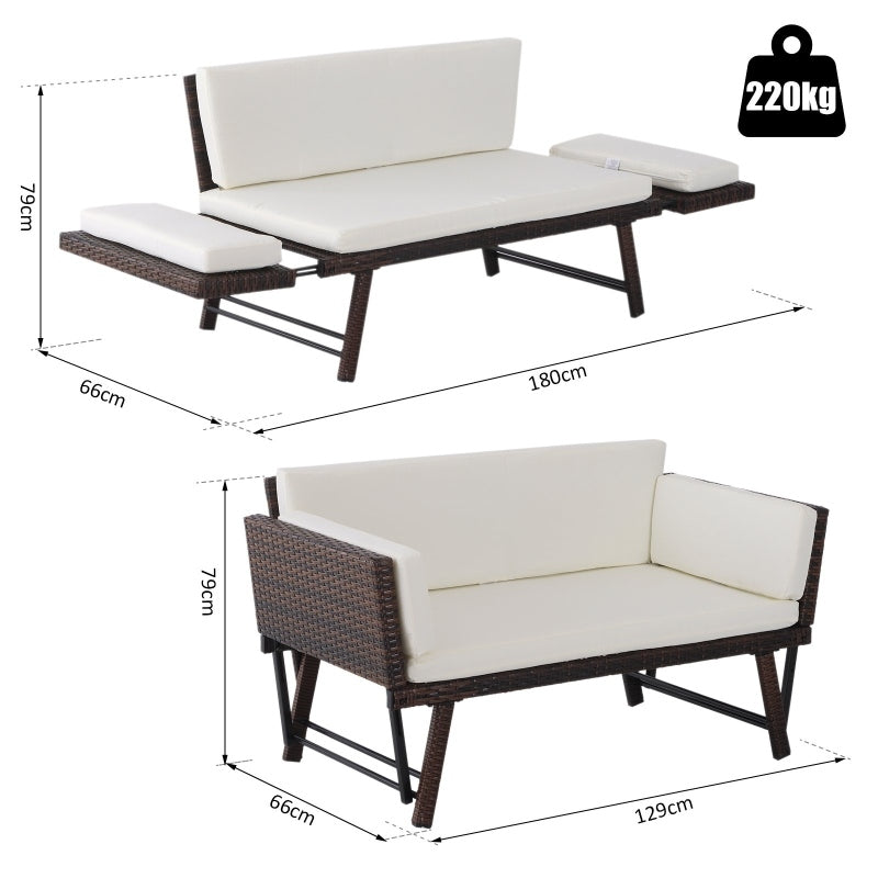 Sofá Cama de 2 Lugares em Vime - Design Natura