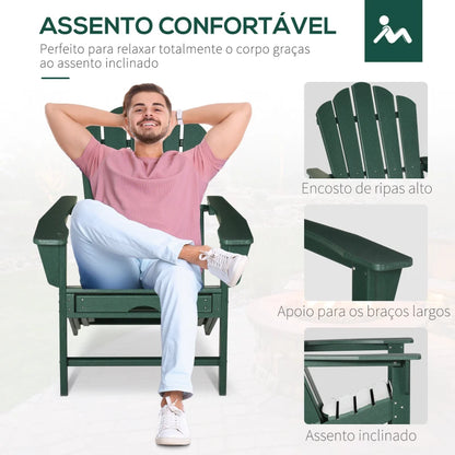 Cadeira Adirondack com Apoio de Pés - Design Rústico