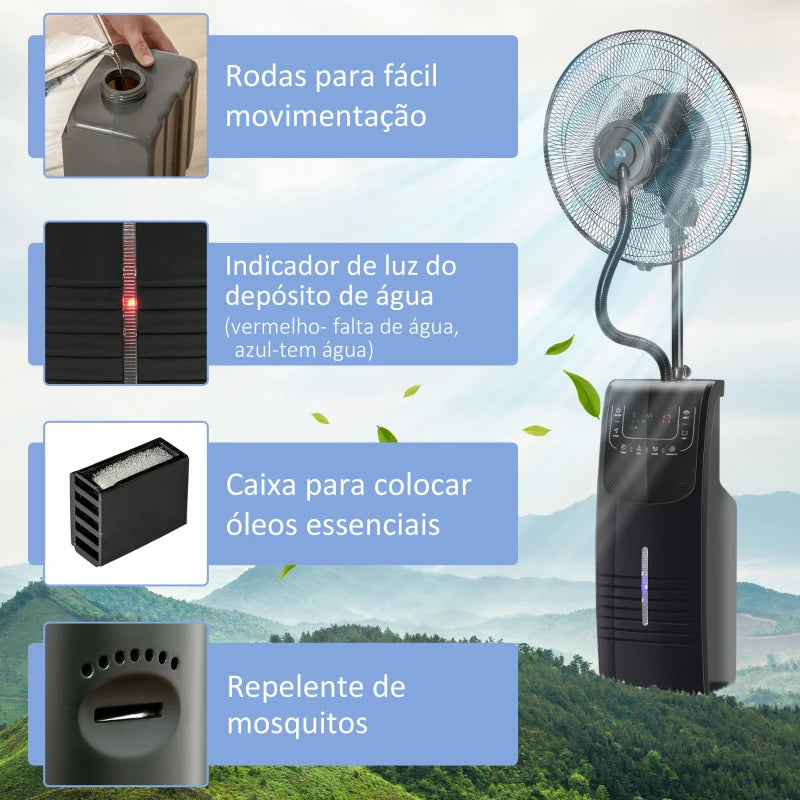 Ventoinha Anti-Mosquito com Nebulizador de Óleos Essenciais