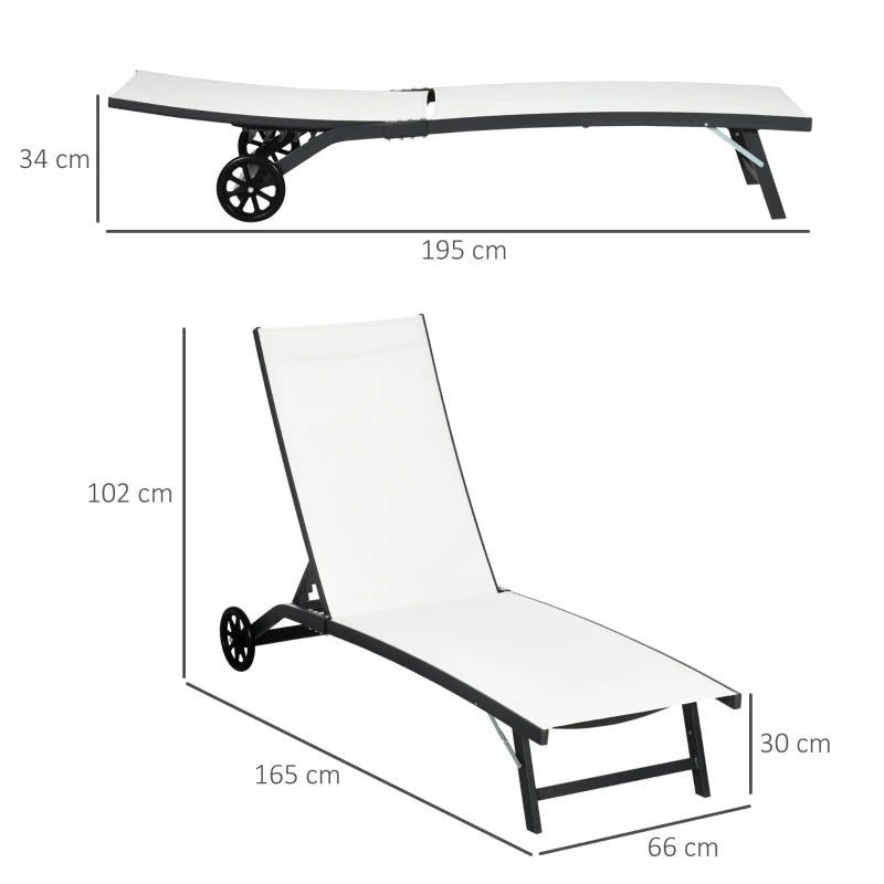 Conjunto de 2 Espreguiçadeiras Italo - Bege - Design Moderno