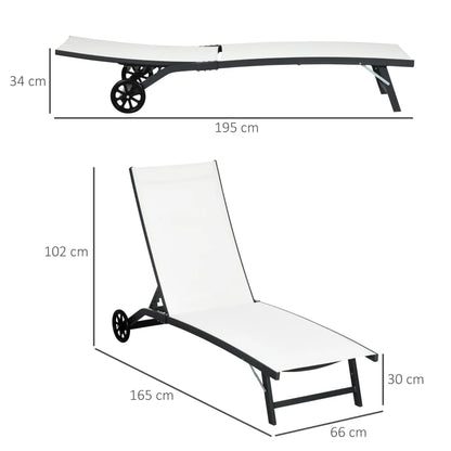 Conjunto de 2 Espreguiçadeiras Italo - Bege - Design Moderno