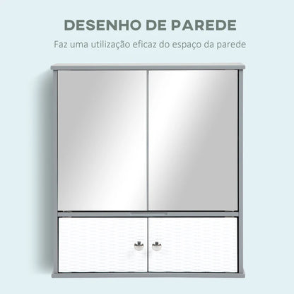 Móvel Rajas de Parede com Espelho - Design Contemporâneo