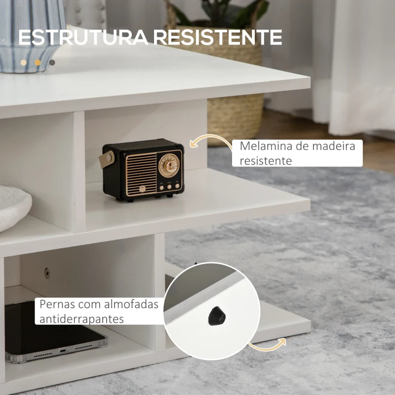 Mesa de Centro Petit com Prateleiras - Design Moderno