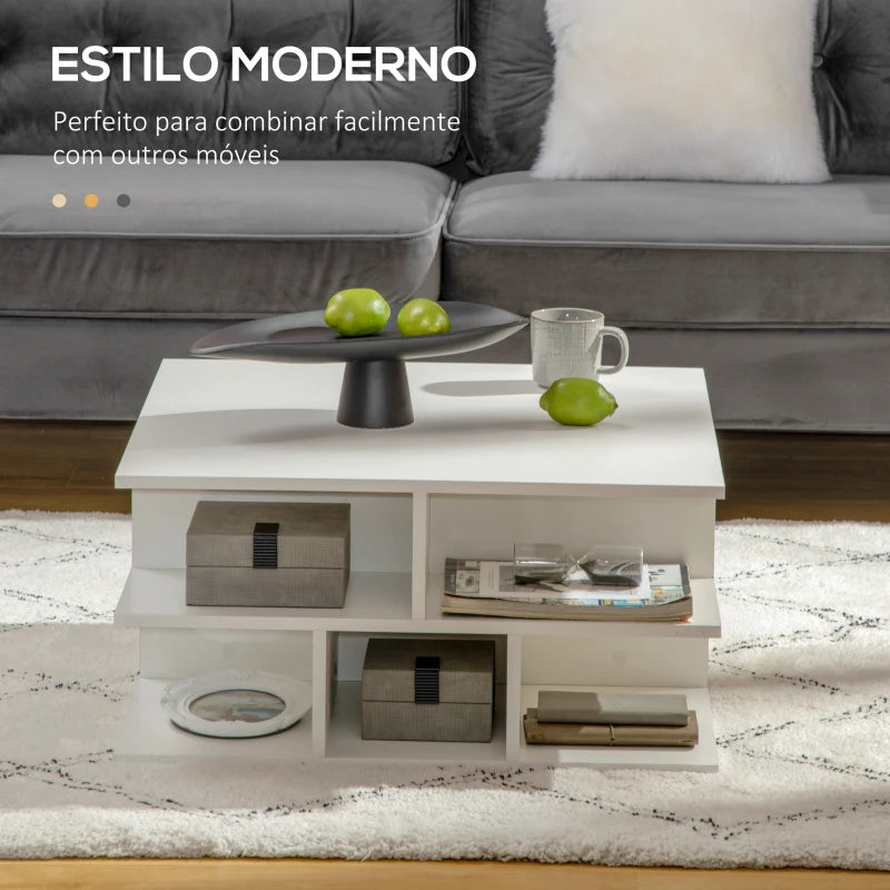 Mesa de Centro Petit com Prateleiras - Design Moderno