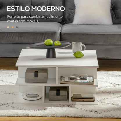 Mesa de Centro Petit com Prateleiras - Design Moderno