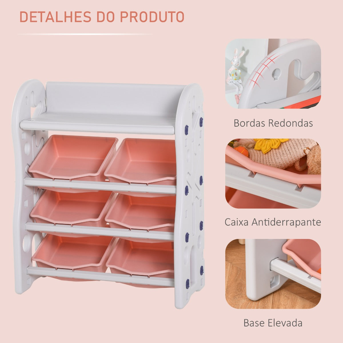 Estante Tulip - Branco e Coral - Design Moderno - Leva-Me Contigo - Móveis & Decoração