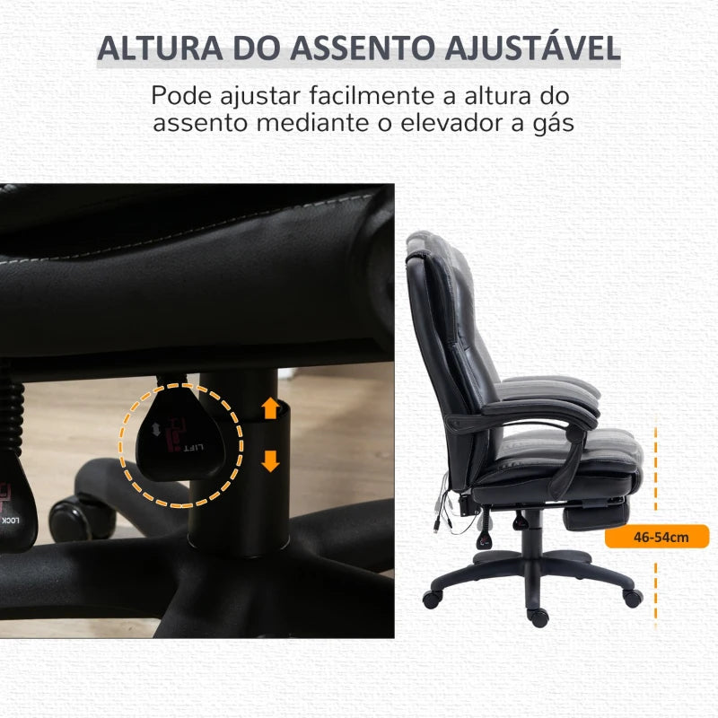 Cadeira Master com Altura Ajustável e 6 Pontos de Massagem Automáticos - Design Contemporâneo - Leva-Me Contigo - Móveis & Decoração