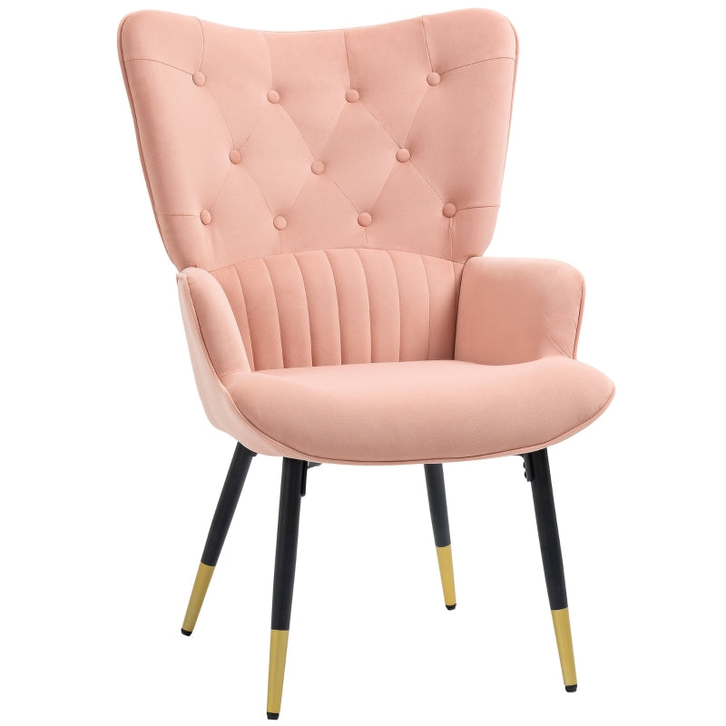 Poltrona Miss em Veludo Rosa - Design Moderno