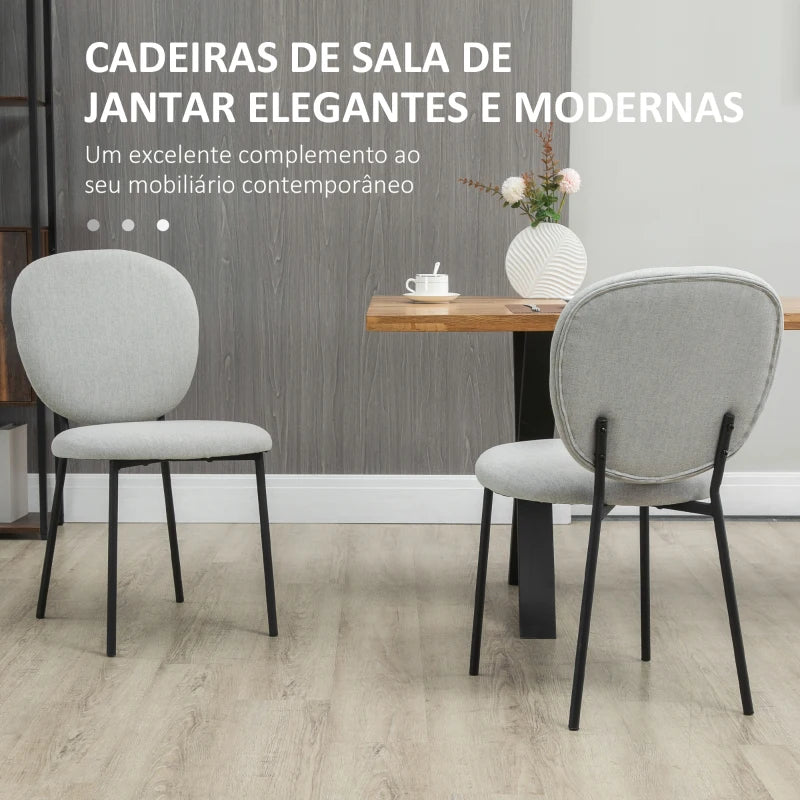 Conjunto de 2 Cadeiras Loyd - Cinzento - Design Minimalista