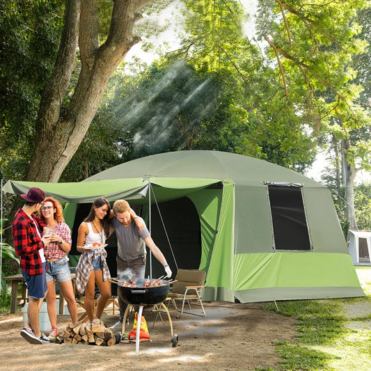 Tenda de Campismo para 4 a 8 Pessoas - 410x-310x225cm - Verde