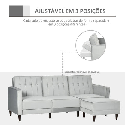 Sofá Cama Chaise Longue Rover com Encosto Ajustável - Design Moderno