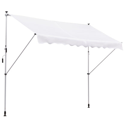 Toldo Portátil com Manivela e Altura Regulável - 3x1,5m - Branco